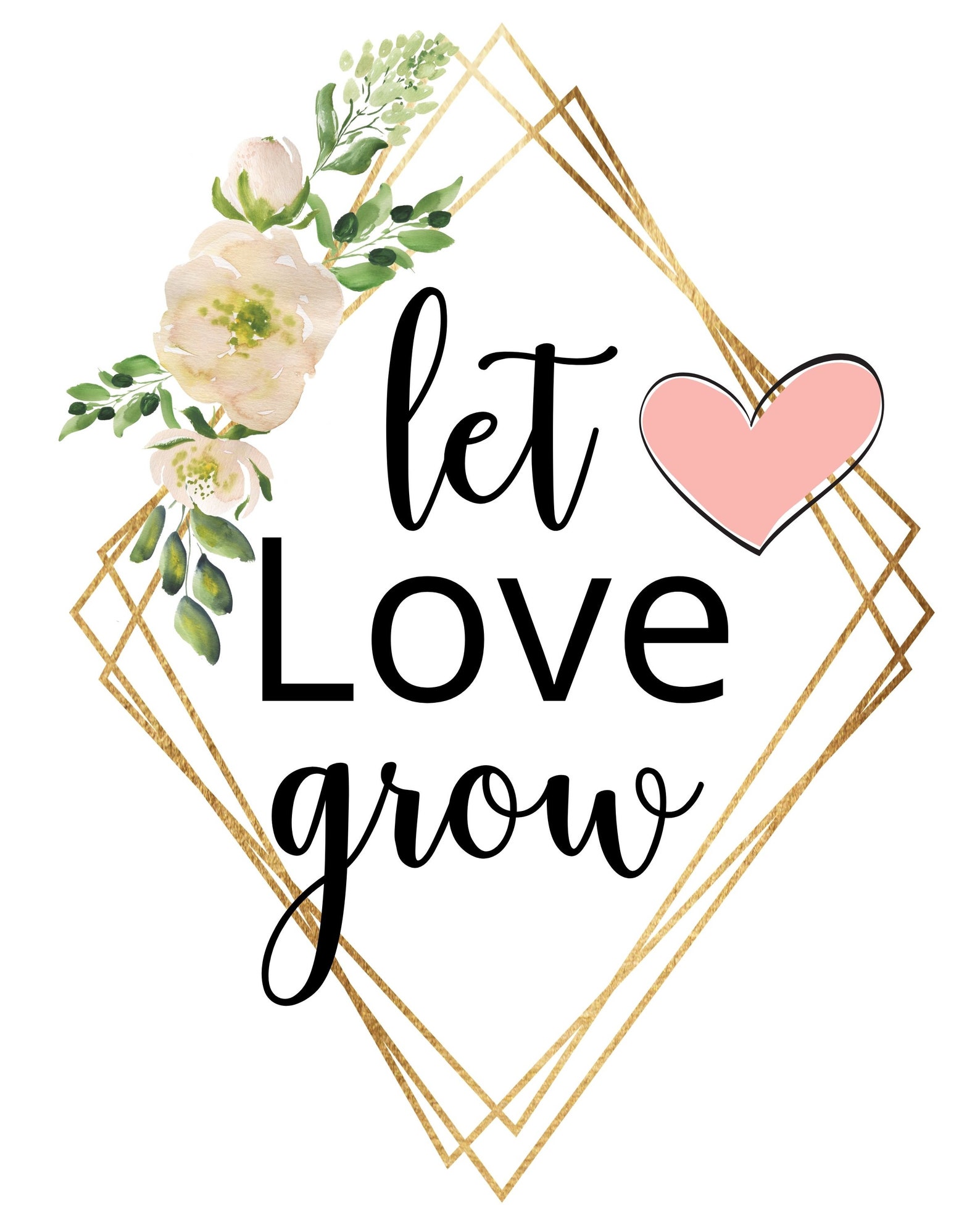 Let Love Grow Free Template - Printable Templates