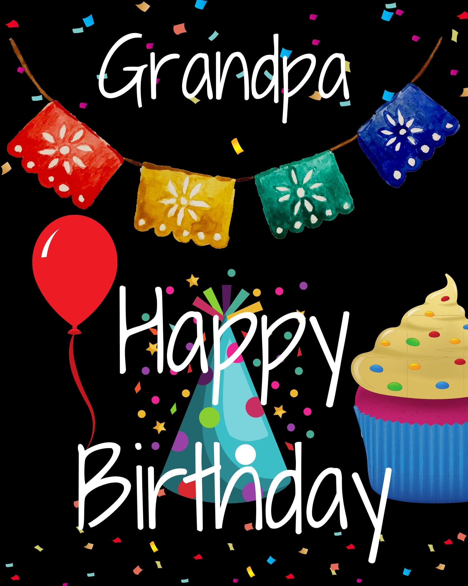 Printable Grandpa Happy Birthday Happy Birthday Grandpa | Etsy