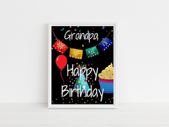 Printable Grandpa Happy Birthday Happy Birthday Grandpa | Etsy