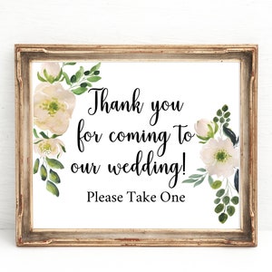 Imprimible - Gracias por venir a nuestra boda! Por favor tome uno - Descarga instantánea - Descarga digital 10"x8" - Boda descargable