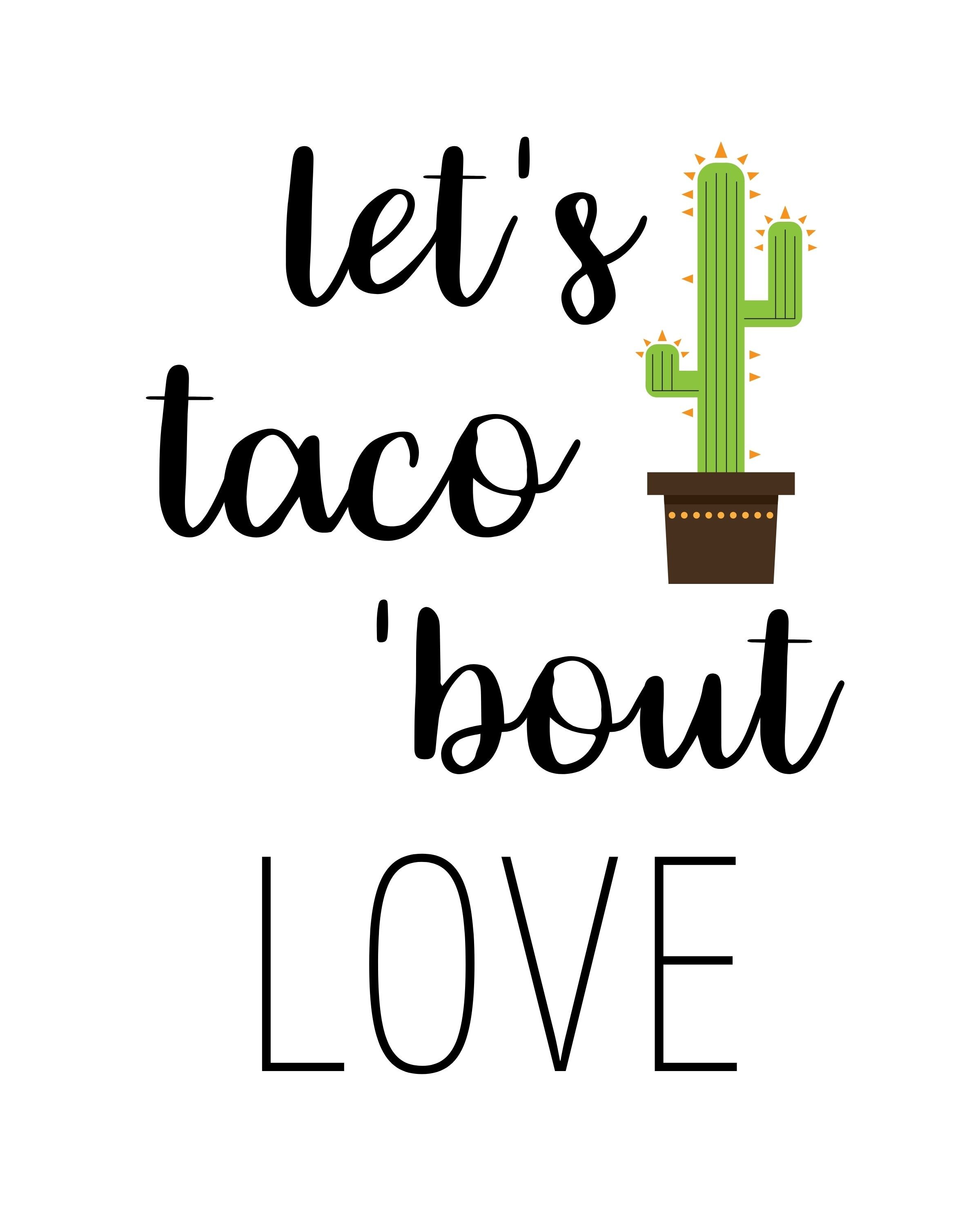 Printable Let's Taco 'Bout Love Instant | Etsy