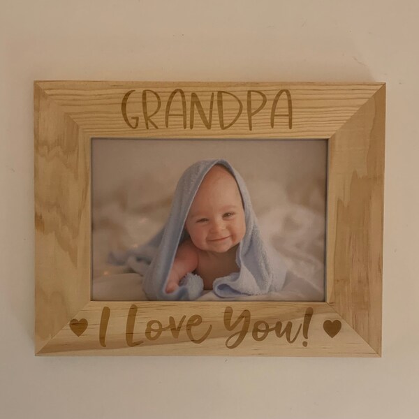 I Love Grandpa Picture Frames Etsy