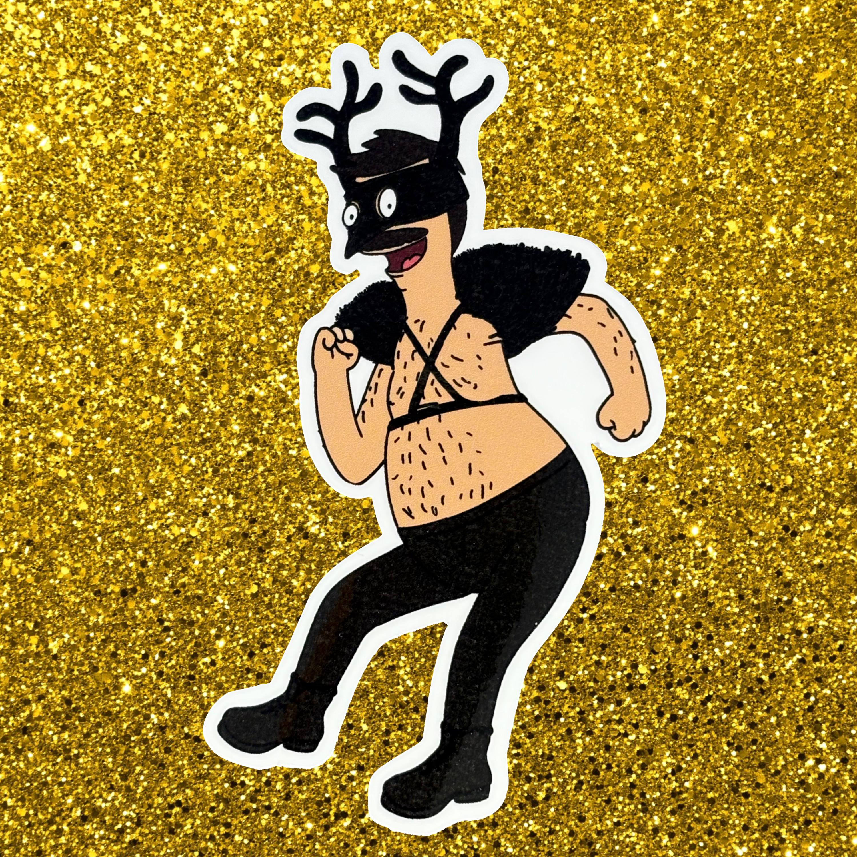 Bleaken Bob Vinyl Sticker – Funny Bob’s Burgers Christmas Fan Art, Kinky Holiday Sticker, Waterproof Decal for Laptops, Water Bottles & More