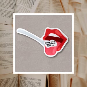 Literary Tropes: Only One Bed 3" Sticker | Book Lover, Romance, Fantasy Reader Waterproof Vinyl Decal For Laptop, Kindle Case, Waterbottle