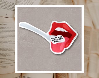 Literary Tropes: Only One Bed 3" Sticker | Book Lover, Romance, Fantasy Reader Waterproof Vinyl Decal For Laptop, Kindle Case, Waterbottle