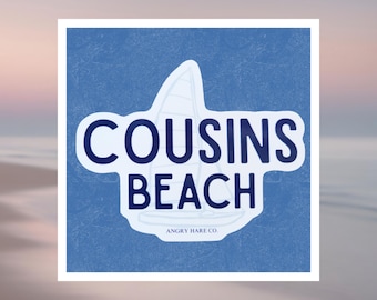 Cousins Beach 3" Sticker | Beach House, The Summer I Turned Pretty-Inspired Waterproof Vinyl Decal For Laptop, Phone, Kindle, Waterbottle