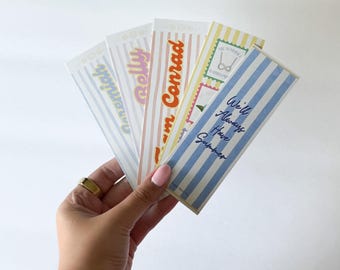 The Summer I Turned Pretty Bookmarks | Cousins Beach | Team Conrad, Jeremiah, Belly | Set of 5, Double-Sided, Bookish Merch, TSITP, TV Shows