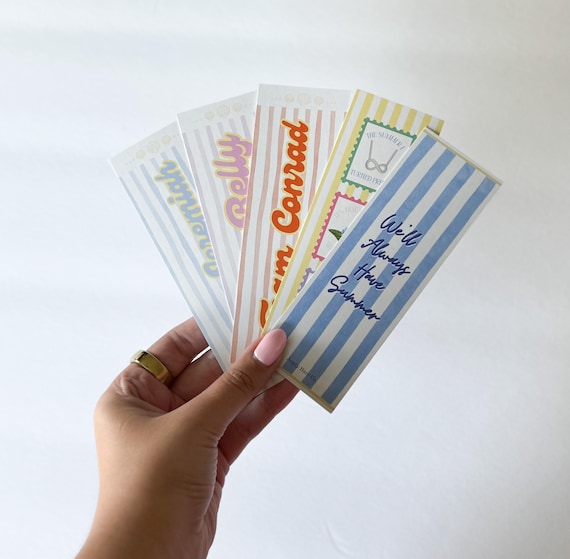 The Summer I Turned Pretty Bookmarks | Cousins Beach | Team Conrad, Jeremiah, Belly | Set of 5, Double-Sided, Bookish Merch, TSITP, TV Shows