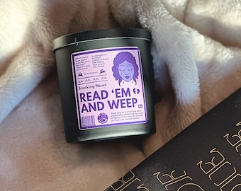 Read 'Em And Weep | Vegan Soy Candle For Book-Lovers, Bibliophiles, Readers | Trendy, Cozy Bookish Vibes For Reading Nook | Cute Unique Gift