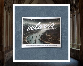 City Of Starlight Postcard 3" Sticker | ACOTAR, Velaris, Court Of Dreams Waterproof Vinyl Decal For Laptop, Phone, Kindle Case, Waterbottle