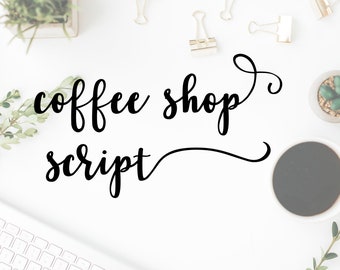 FONT - Coffee Shop Script - a thick, legible cursive brush typeface