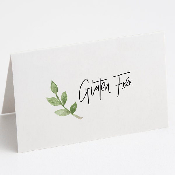 PRINTABLE Gluten Free Tent Fold Label INSTANT DOWNLOAD