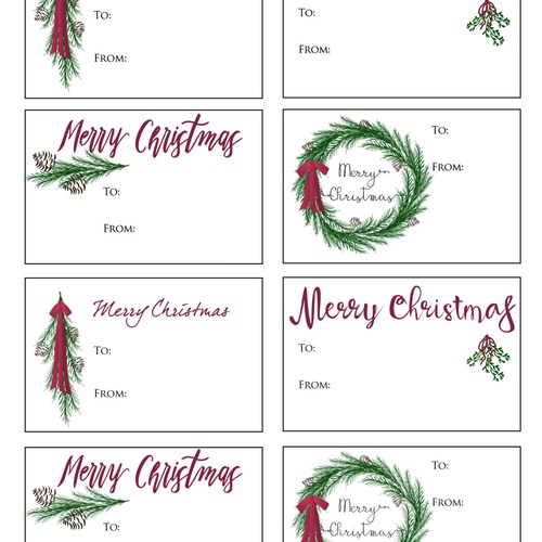 SALE Printable Christmas Gift Tag Pdf File an INSTANT - Etsy