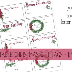 SALE! Instant download! printable Christmas gift tag pdf file
