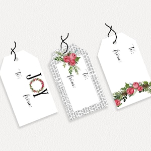 Printable Christmas "joy to the World" Gift Tag Jpg File | DIY Gift ...