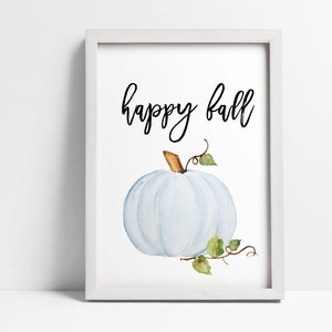 Pumpkin Clip Art - Fall Watercolor Clipart | Dusty Blue, Green, Cream ...
