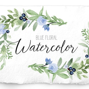 Blue & Eucalyptus Wedding Clip Art Graphics Set