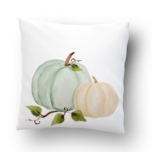Pumpkin Clip Art - Fall Watercolor Clipart | Dusty Blue, Green, Cream ...