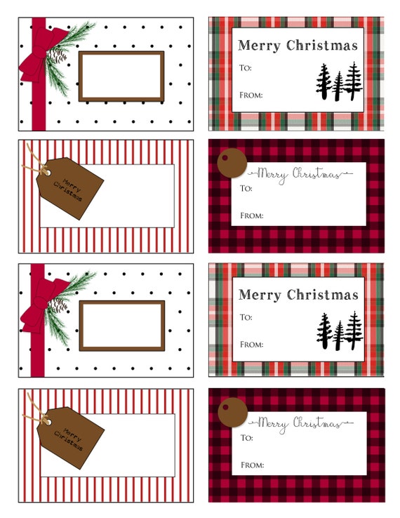 SALE Printable Christmas gift tag pdf file an INSTANT Etsy