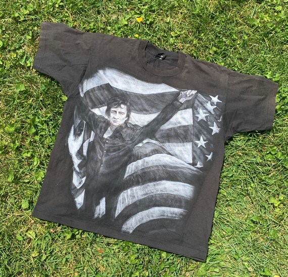Vintage One of a kind Airbrushed Johnny Cash Shirt