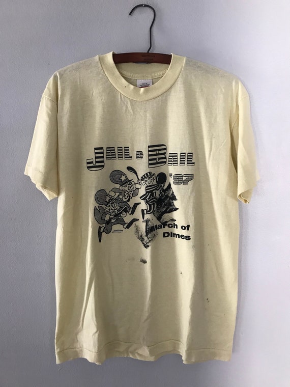 Vintage 90s Jail & Bail March of Dimes T-Shirt single stitch | Etsy