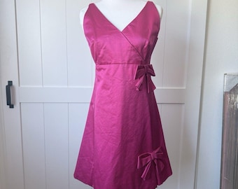 1960s Fuchsia Silk A-line Dress – Union Made Mod Cocktail Barbiecore (Sz 4)