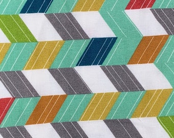 Birch Fabrics: Serengeti Off Set- turquoise/green, DOUBLE GAUZE by Jay-Cyn