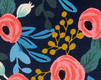 Rifle Paper Co. by Cotton and Steel: Menagerie Rosa, Canvas, VHTF Navy