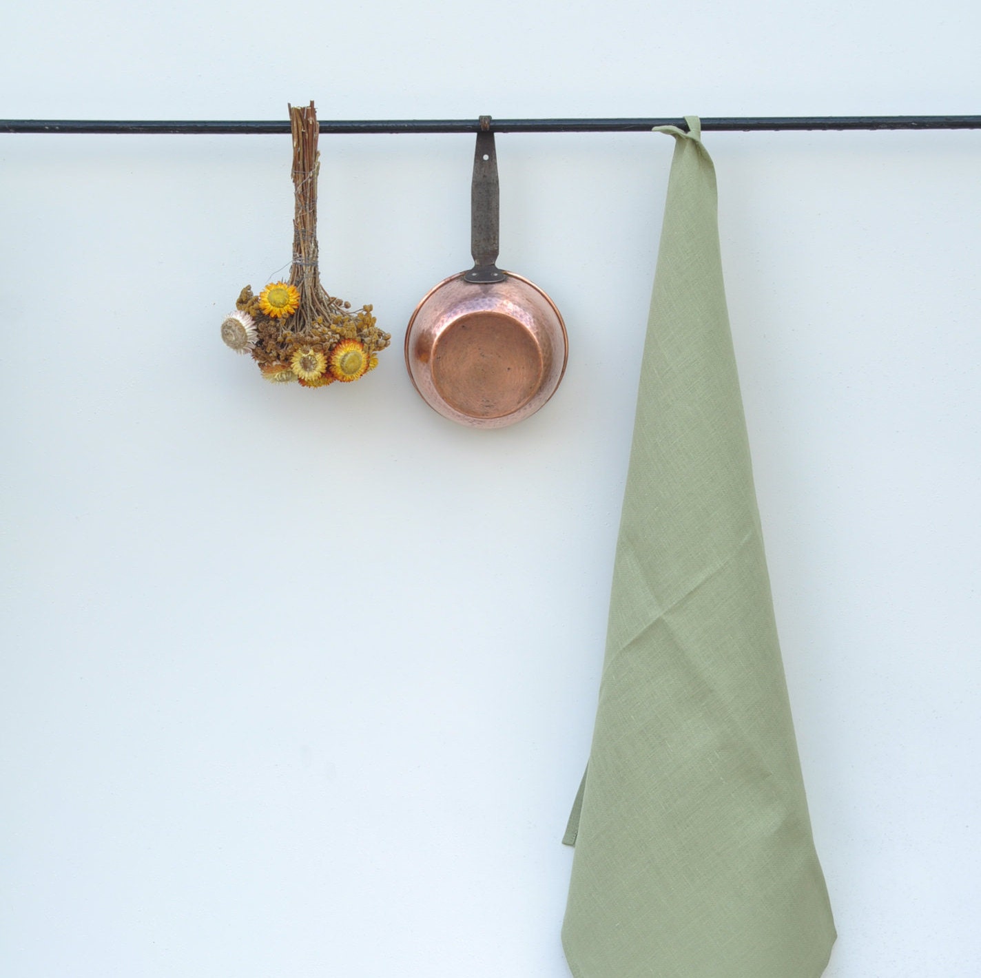 Olive Linen Tea Towel. Linen Kitchen Towels. Washed Linen Tea Etsy