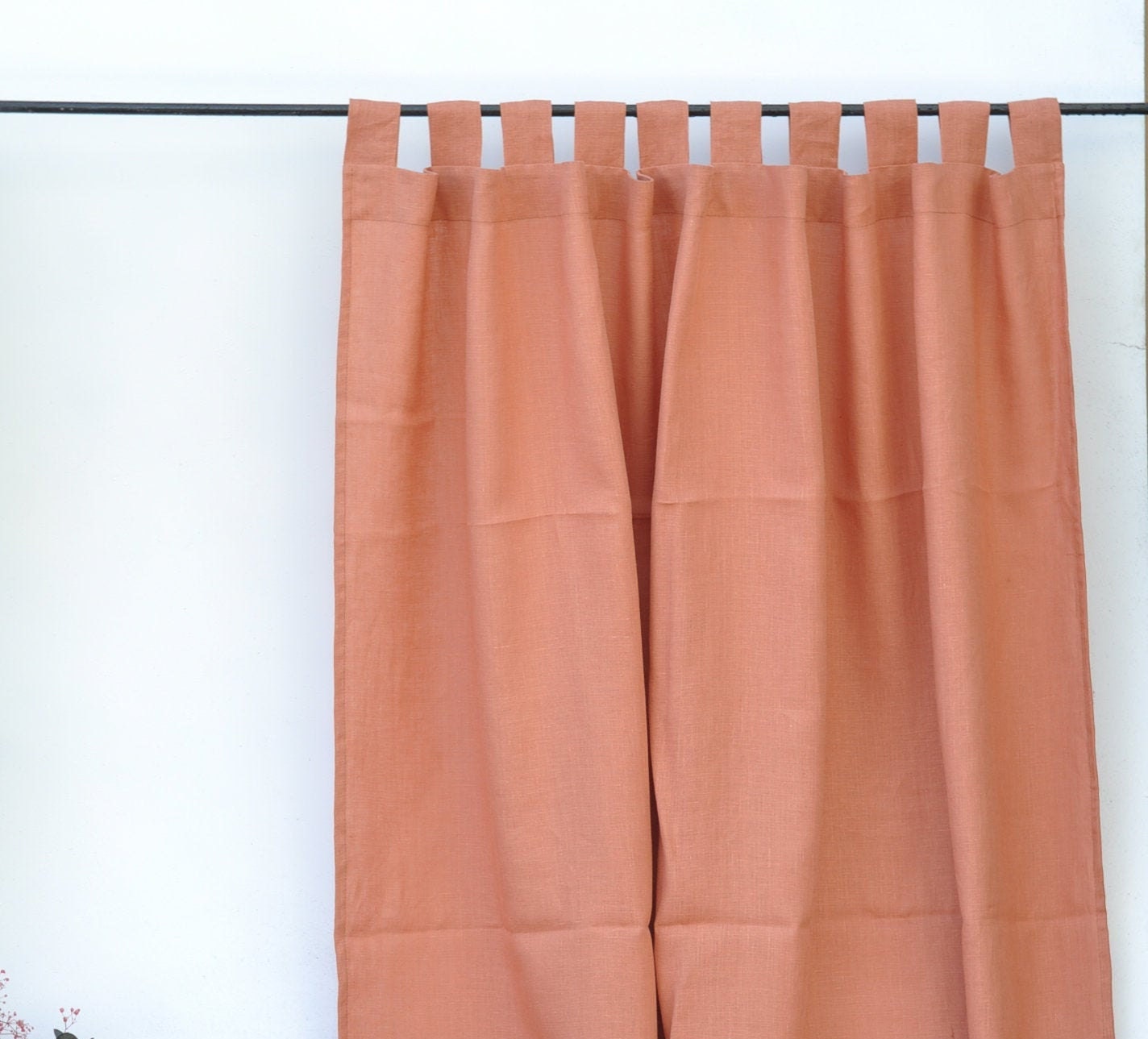 Tab Top Linen Curtain Panel. Custom Linen Curtains. Natural Etsy