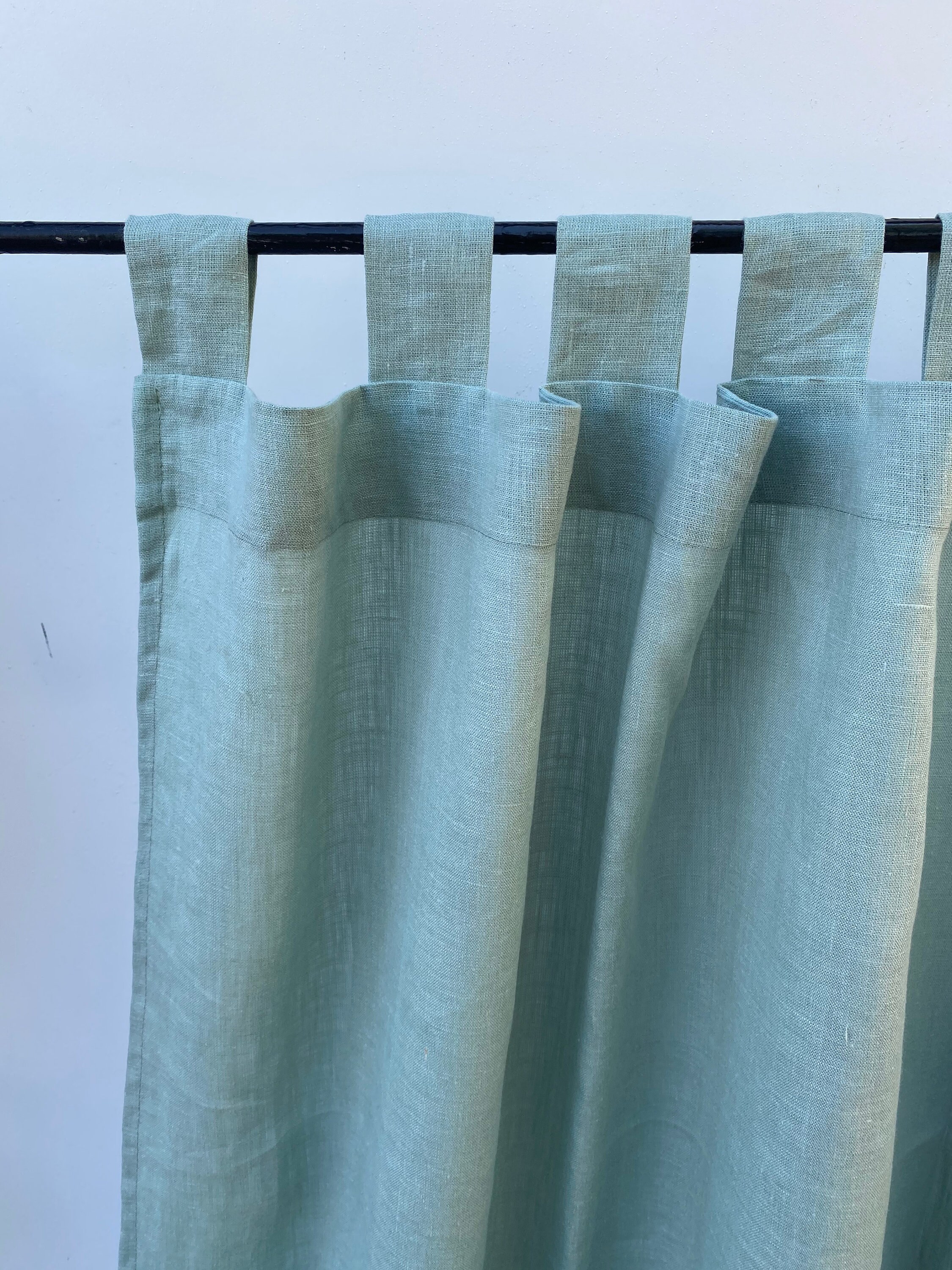 Tab Top Linen Curtain Panel. Custom Linen Curtains. Natural Etsy