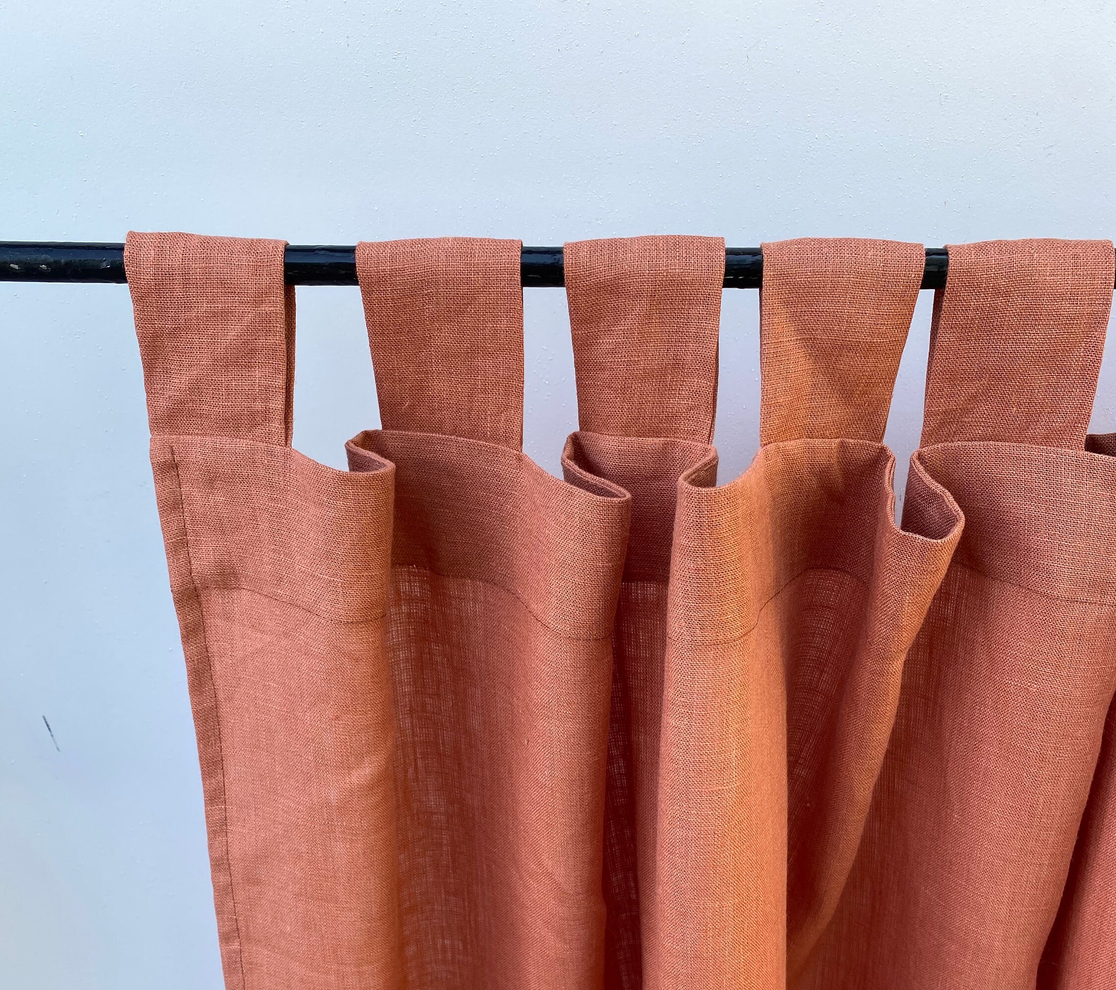 Tab Top Linen Curtain Panel. Custom Linen Curtains. Natural - Etsy UK