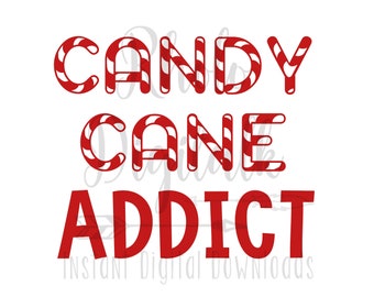 Tshirt Noël canne en bonbon canne en bonbon addict svg