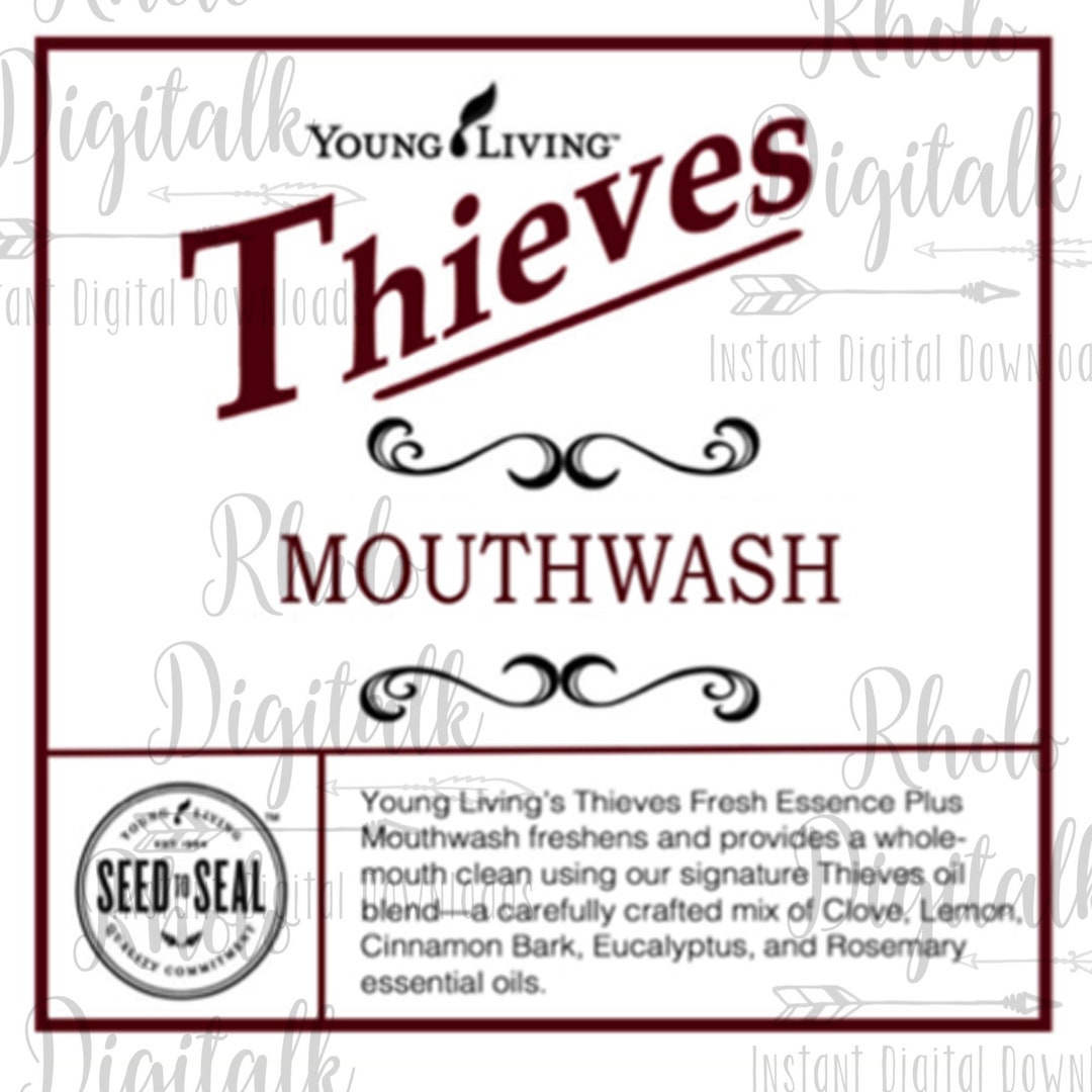 Young Living Thieves Mouthwash SAMPLE LABELS 1 Oz and 2 Oz Etsy