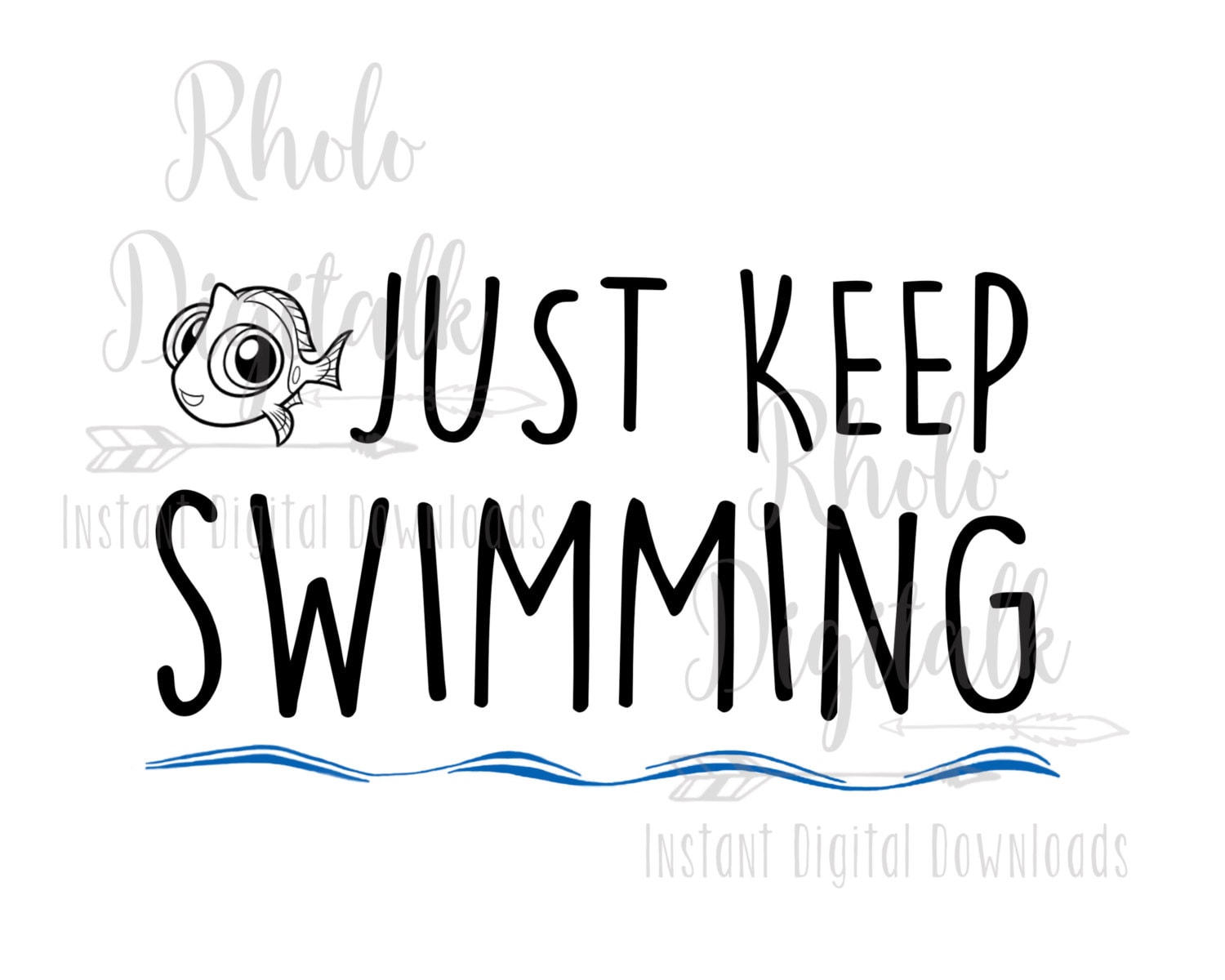 Just keep swimming svg-Instant digital download-svgpngjpg | Etsy