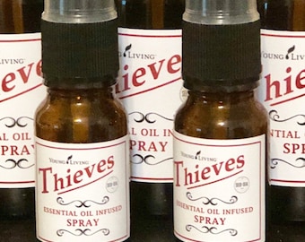 Young Living Thieves Spray mini label for 15ml bottles /Instant Digital Download