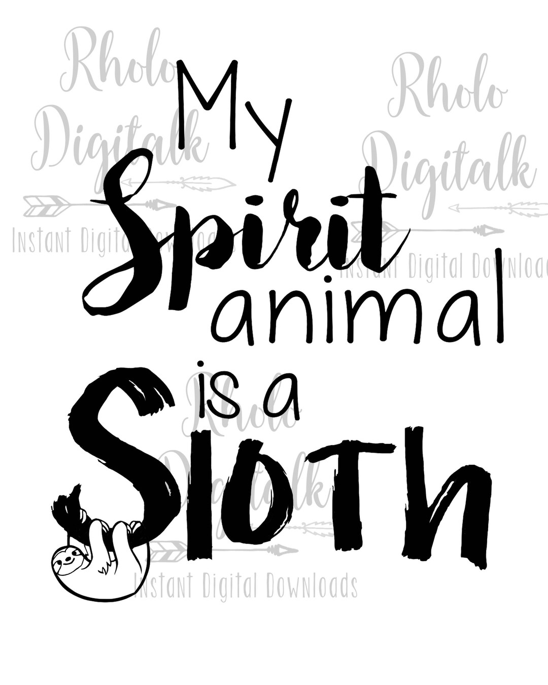My Spirit Animal is a Sloth Svg-instant Digital Download - Etsy