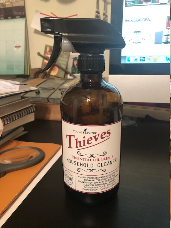Young Living Thieves Cleaner Bottle Label for 16oz and 8oz Etsy