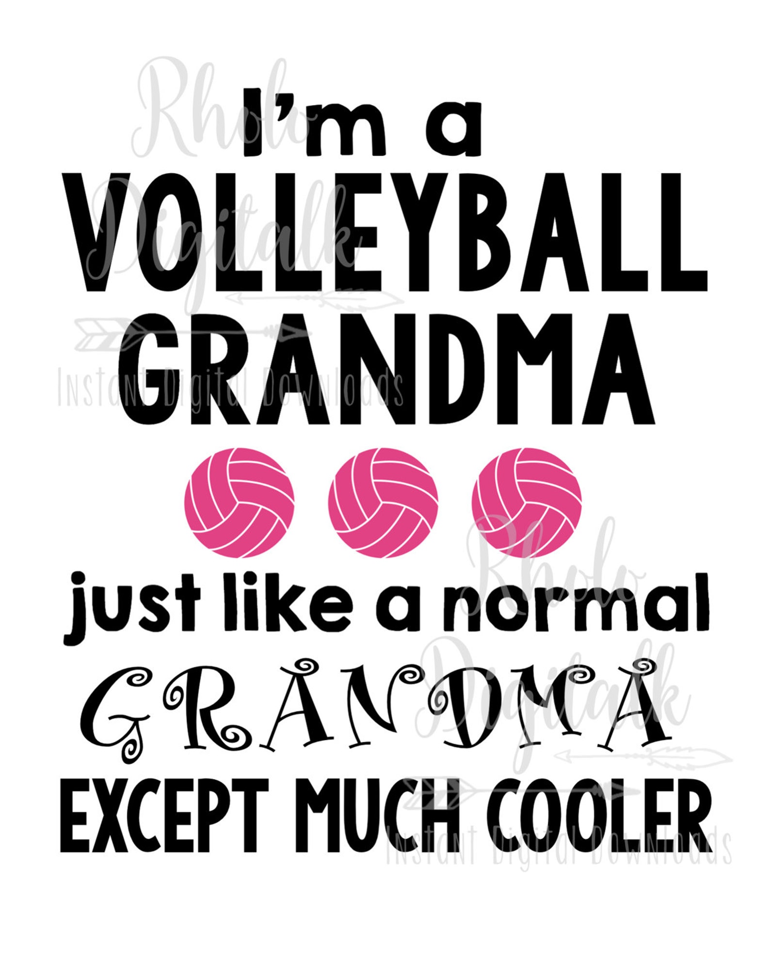 Volleyball Grandmainstant Digital Download Etsy