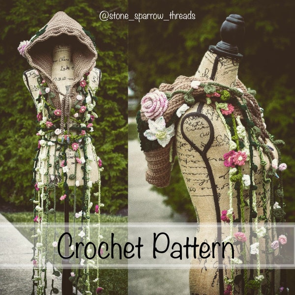 PATTERN Flower Garden Hood, crochet pattern, cottagecore, fairycore, EXPERIENCED LEVEL
