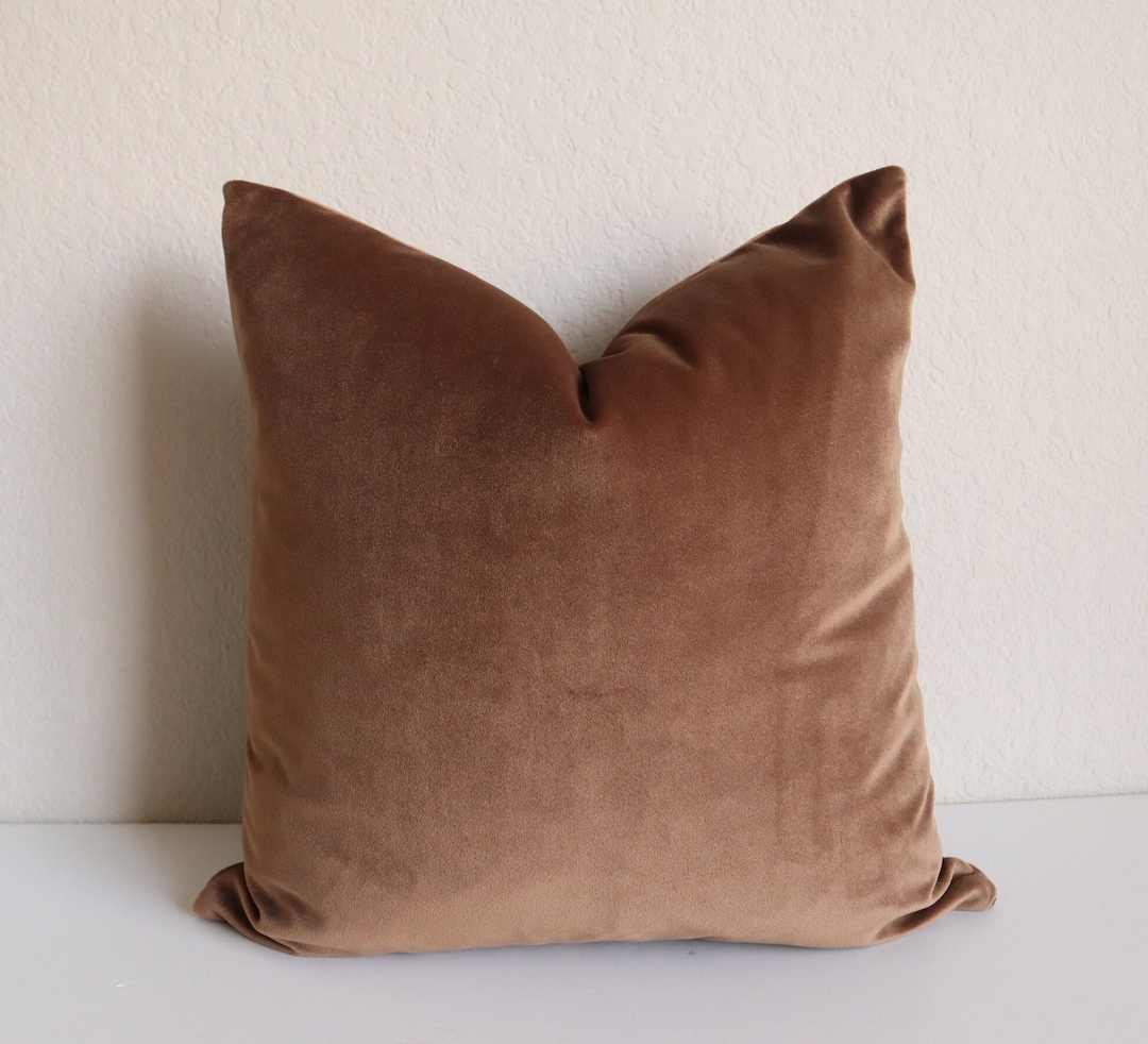 Light Brown Velvet Pillow Covers Velvet Pillow Covers Solid Brown