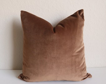 Light Brown Velvet Pillow Covers- Velvet Pillow covers- Solid Brown Pillows- Luxurious Pillow Covers- velvet Pillow, Brown Pillow Cover