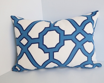 Outdoor/Indoor Pillow Covers 12x18 Pillows Pillow Covers Blue Marine Outdoor Pillows Blue Marine Pillows White Blue Pillows- Outdoor Living