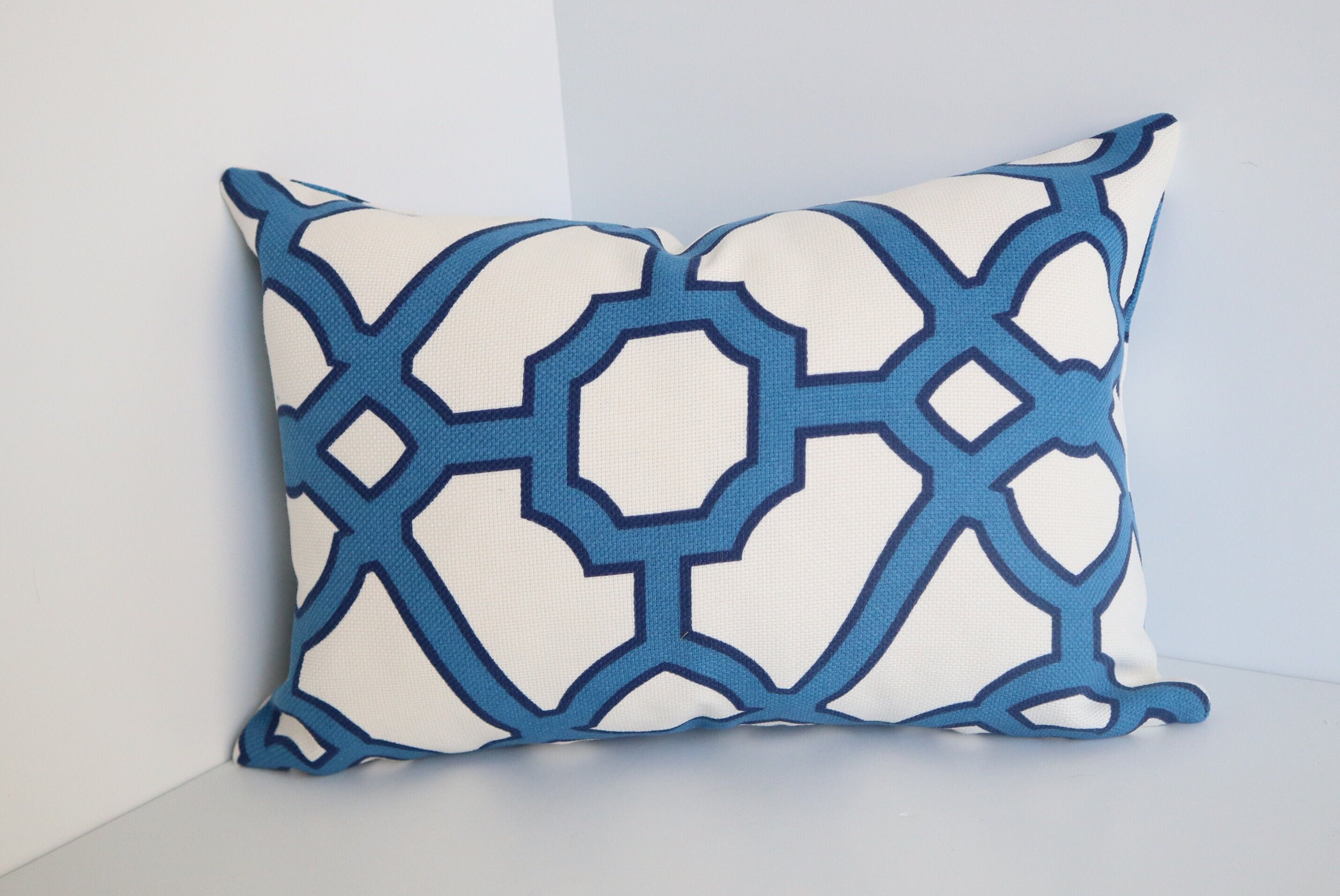 Outdoor/indoor Pillow Covers 12x18 Pillows Pillow Covers Blue Etsy