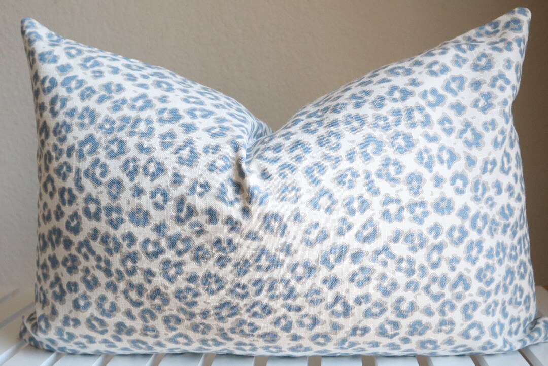 Blue Cheetah Pillow Cover Blue White Cheetah Print Pillow Cover Blue