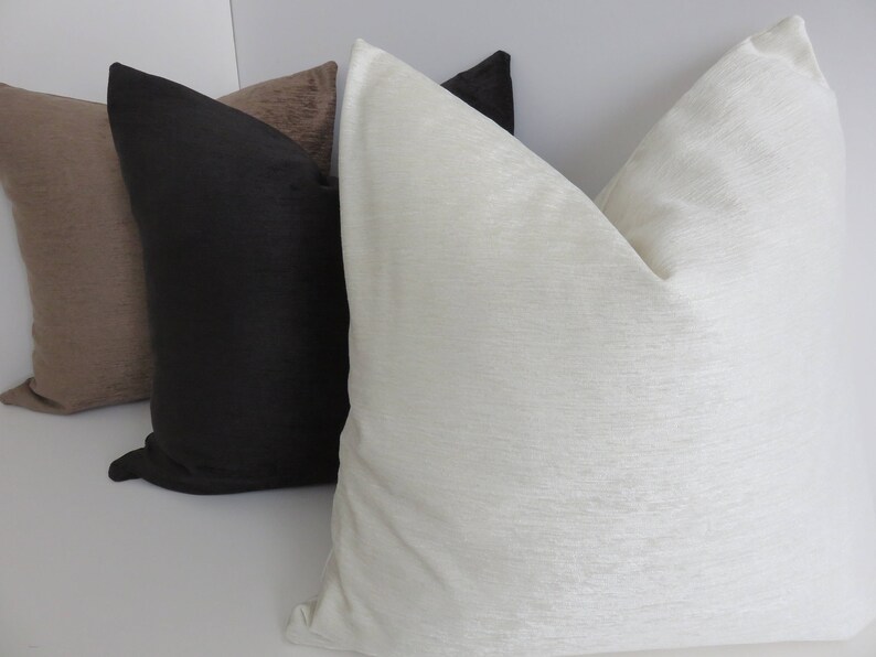 Chenille Brown Pillow Covers Chenille Pillows Solid Brown Etsy