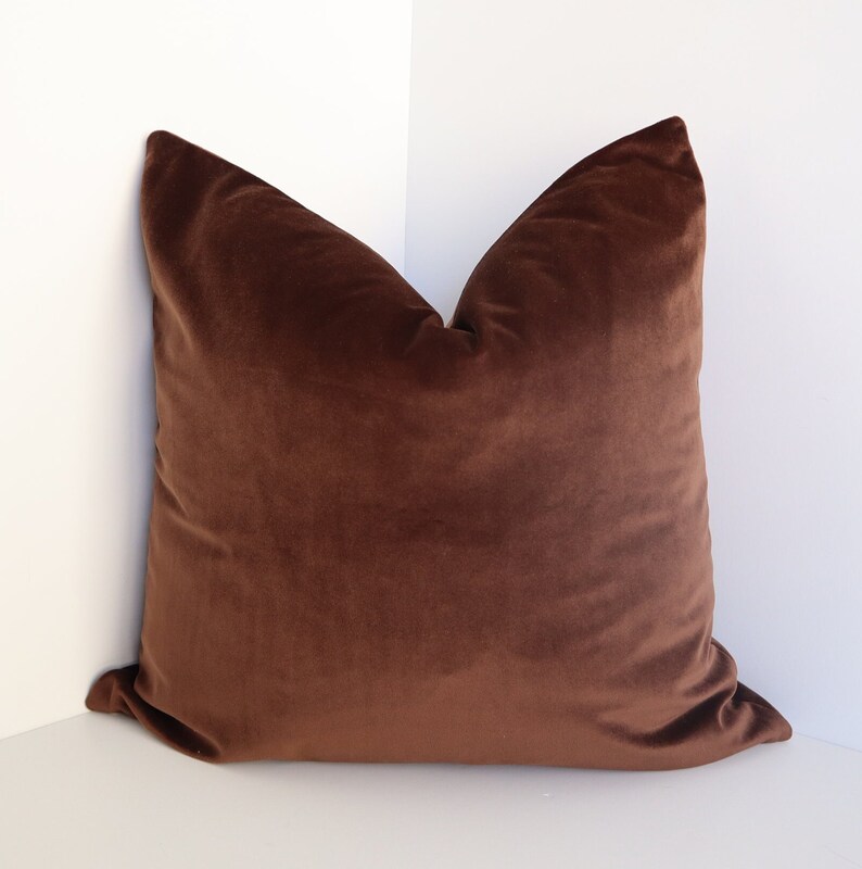Dark Brown Velvet Pillows Velvet Pillow Covers Velvet Pillow Etsy