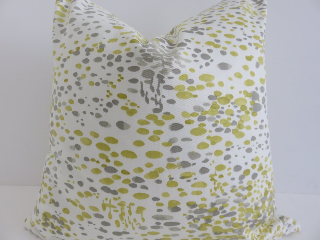 Grey White Yellow Pillow Cover. Grey Pillow Cover, 16x16, 18x18, 20x20