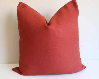 Red Bay Pillow Cover, Linen Red Bay Pillow Cover, Solid Pillow Cover,