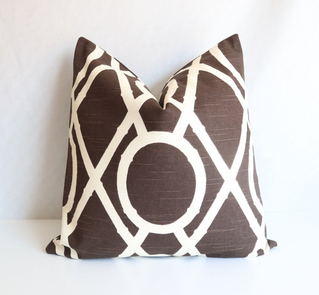 Ikat Brown Cream Pillow Cover Brown Ikat Pillow Cover Pillow Etsy